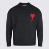 Ami Alexandre Mattiussi Ami Felted Wool Sweater With Heart And Logo Detail In Black