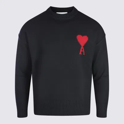 AMI ALEXANDRE MATTIUSSI BLACK WOOL KNITWEAR