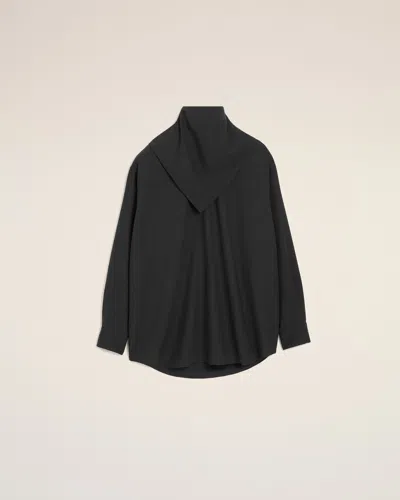 Ami Alexandre Mattiussi Black Wool Long Sleeves Bandana Blouse Grey In Gray