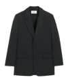 Ami Alexandre Mattiussi Black Wool Loose Double Breasted Jacket In Gray