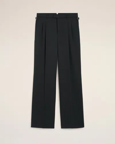 Ami Alexandre Mattiussi Black Wool Low Waist Wide Trousers Grey