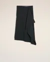 Ami Alexandre Mattiussi Ami Wrap Asymmetrical Wool Skirt In Black