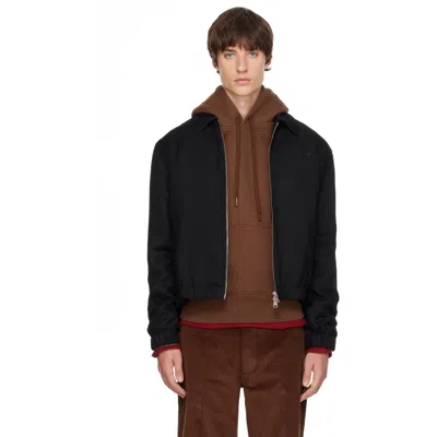 Ami Alexandre Mattiussi Black Wool Padded Ami De Coeur Jacket In 001 Noir