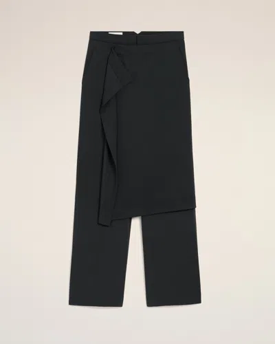 Ami Alexandre Mattiussi Black Wool Panel Large Trousers Grey