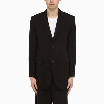 AMI ALEXANDRE MATTIUSSI BLACK WOOL SINGLE-BREASTED JACKET