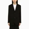 AMI ALEXANDRE MATTIUSSI BLACK WOOL SINGLE-BREASTED JACKET FOR WOMEN