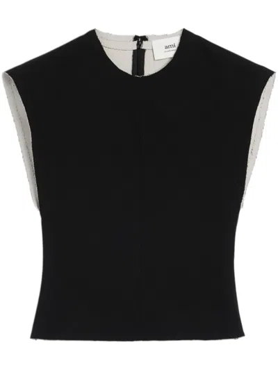 Ami Alexandre Mattiussi Ami Paris Sleeveless Top In Black