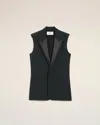 Ami Alexandre Mattiussi Black Wool Sleeveless Smocking Jacket Grey In Black
