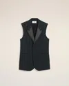 Ami Alexandre Mattiussi Black Wool Sleeveless Smoking Jacket Grey In Black