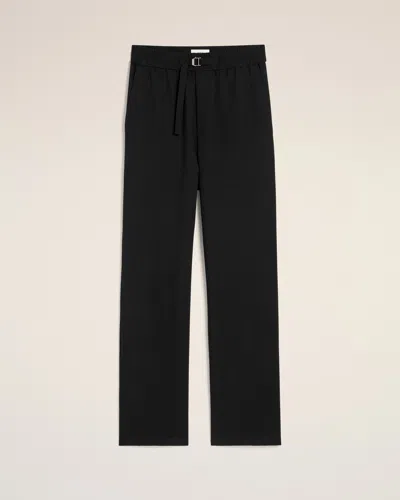 Ami Alexandre Mattiussi Black Wool Straight Fit Elasticated Trousers Black