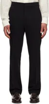 AMI ALEXANDRE MATTIUSSI BLACK WOOL STRAIGHT FIT TROUSERS