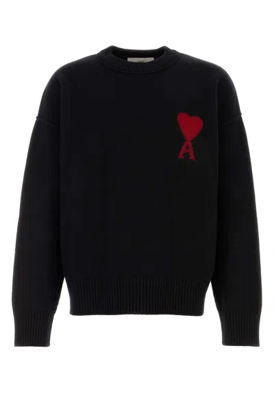 AMI ALEXANDRE MATTIUSSI BLACK WOOL SWEATER