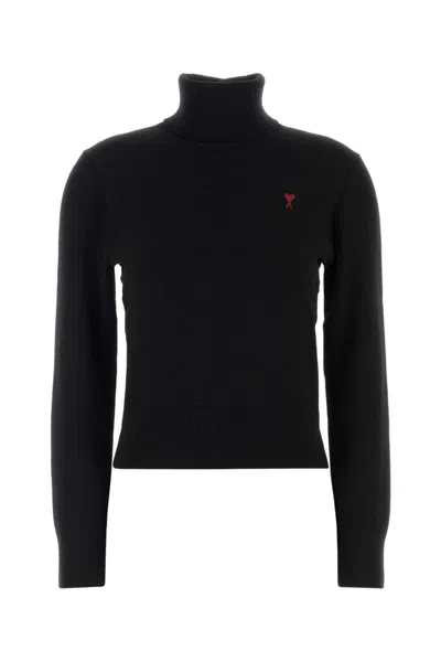 AMI ALEXANDRE MATTIUSSI BLACK WOOL SWEATER