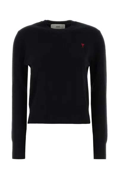Ami Alexandre Mattiussi Classic Crew Neck Sweater With Embroidered Heart Detail In Multi
