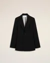 Ami Alexandre Mattiussi Ami Paris Black Single-breasted Jacket In Wool Women In Black/white Cream