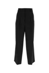 Ami Alexandre Mattiussi Wool Wide-leg Pant Cropped Length In Black