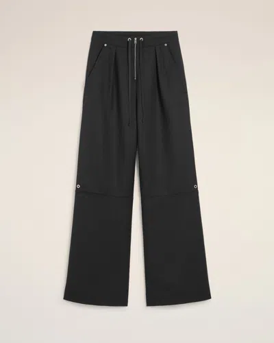 AMI ALEXANDRE MATTIUSSI BLACK WOOL ZIPPED TROUSERS GREY