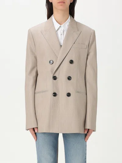 AMI ALEXANDRE MATTIUSSI BLAZER AMI PARIS WOMAN COLOR BEIGE,G67133022
