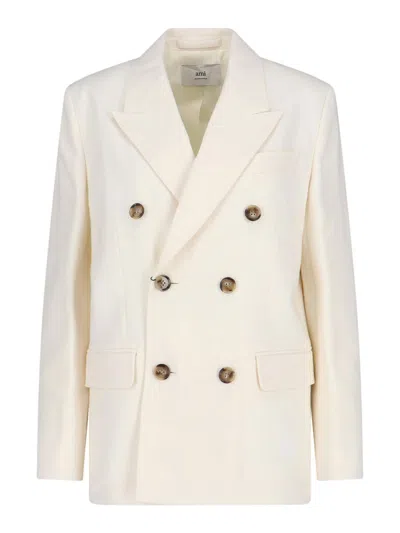 Ami Alexandre Mattiussi Blazer Doppiopetto In Neutral