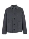 Ami Alexandre Mattiussi Grey Jacket With Classic Lapels And Button Closure In Wool Man In Gray