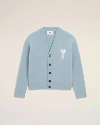 Ami Alexandre Mattiussi Blue Alpaca Ami De Coeur Cardigan Blue