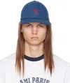 Ami Alexandre Mattiussi Ami De Caur Cotton Baseball Cap In Used Blue/480