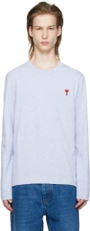 Ami Alexandre Mattiussi Ami De Caur Crewneck Sweatshirt In Cashmere Blue/4842