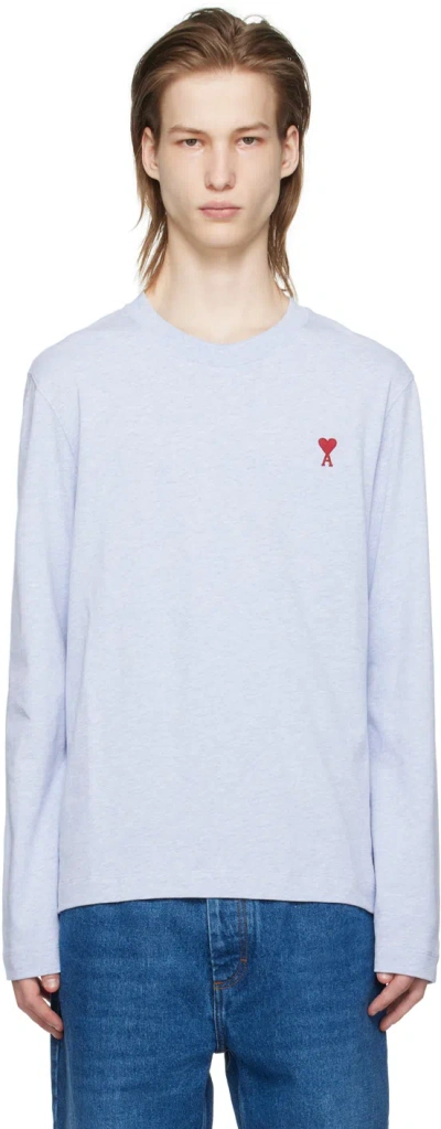 AMI ALEXANDRE MATTIUSSI BLUE AMI DE CŒUR LONG SLEEVE T-SHIRT
