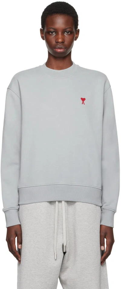 Ami Alexandre Mattiussi Blue Ami De Cœur Sweatshirt In Clay Blue/4012