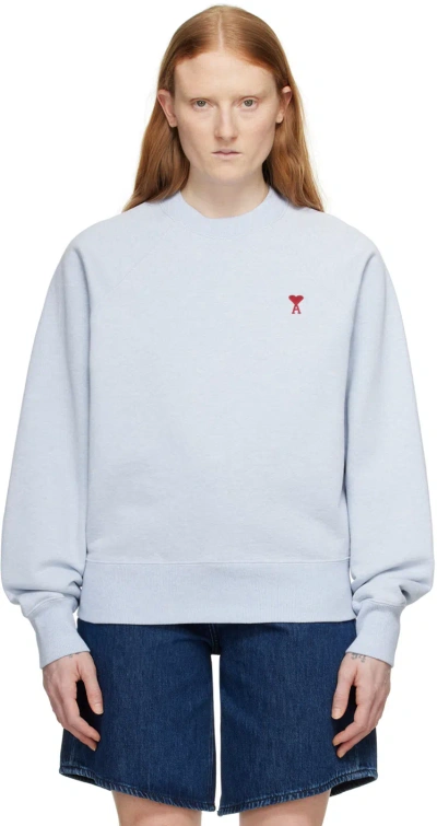 Ami Alexandre Mattiussi Blue Ami De Cœur Sweatshirt In Heather Blue/4842