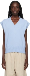 Ami Alexandre Mattiussi Blue Ami De Cœur Vest In 464 Sky Blue/sky Blu
