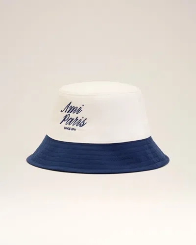 Ami Alexandre Mattiussi Blue And White Cotton Ami Paris Hat Blue