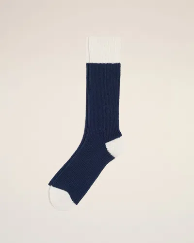 Ami Alexandre Mattiussi Blue And White Cotton Socks Blue