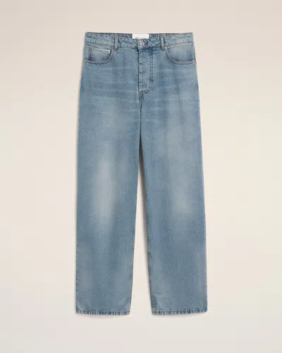 Ami Alexandre Mattiussi Blue Baggy-fit Cotton Jeans Blue In Used Blue