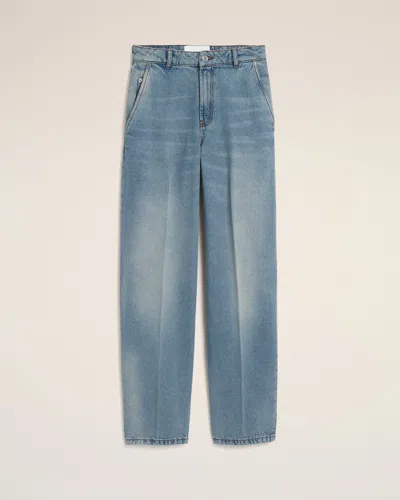 Ami Alexandre Mattiussi Blue Balloon-fit Cotton Jeans Blue In Animal Print
