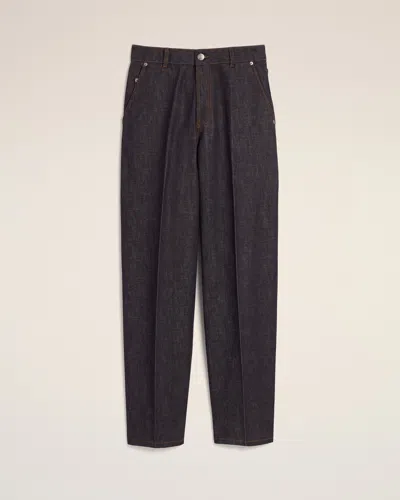 Ami Alexandre Mattiussi Blue Balloon-fit Cotton Jeans Blue In Black