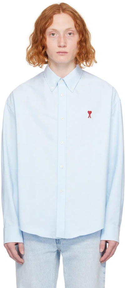 Ami Alexandre Mattiussi Blue Boxy-fit Shirt In 450 Sky Blue