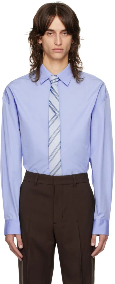 Ami Alexandre Mattiussi Blue Boxy Fit Shirt In Cashmere Blue/484