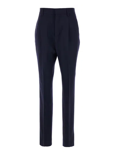 Ami Alexandre Mattiussi Ami Paris High Waist Cigarette Trousers In Black