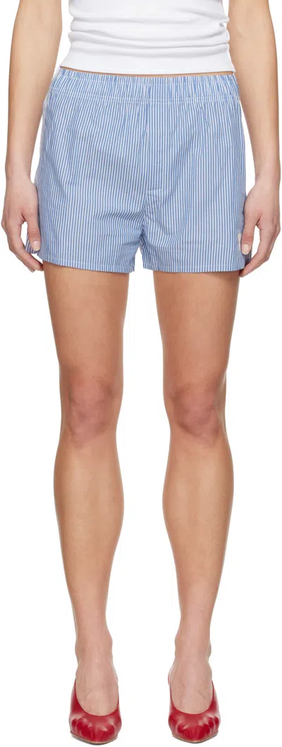 Ami Alexandre Mattiussi Blue Cotton Ami De Coeur Boxers In Azure/white