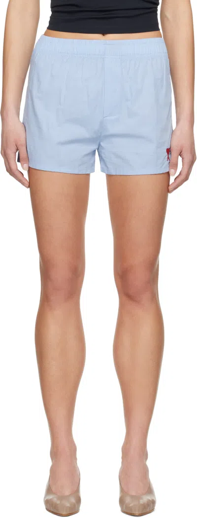 Ami Alexandre Mattiussi Blue Cotton Ami De Coeur Boxers In Sky Blue/450