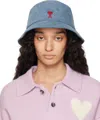 Ami Alexandre Mattiussi Ami Paris Blue Fisherman Hat With Logo Embroidered On The Front In Denim Woman In Used Blue/480
