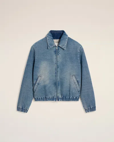 Ami Alexandre Mattiussi Blue Cotton Ami De Coeur Zipped Jacket Blue