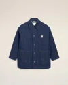 Ami Alexandre Mattiussi Blue Cotton Ami Paris Heritage Label Worker Jacket Blue In Purple
