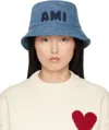Ami Alexandre Mattiussi Blue Cotton Ami Paris Patch Bucket Hat Blue In Used Blue/480