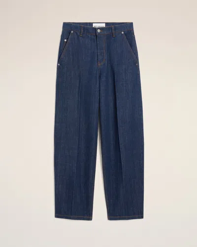 Ami Alexandre Mattiussi Blue Cotton Balloon Fit Jeans Blue In Purple