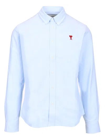 Ami Alexandre Mattiussi Blue Cotton Button-down Ami De Coeur Shirt