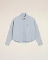 Ami Alexandre Mattiussi Blue Cotton Button-down Cropped Oversized Shirt Blue In Blue Note