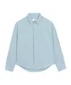 Ami Alexandre Mattiussi Blue Cotton Embossed Ami De Coeur Boxy Shirt Blue In Blue