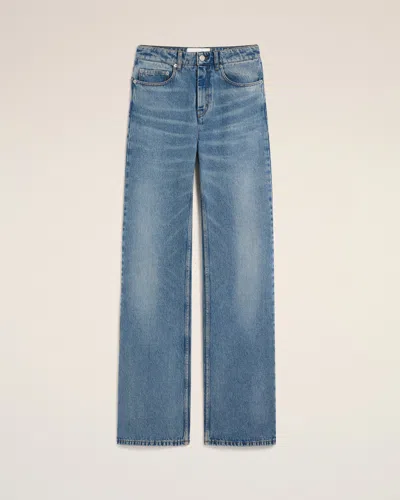 AMI ALEXANDRE MATTIUSSI BLUE COTTON FLARE FIT JEANS BLUE